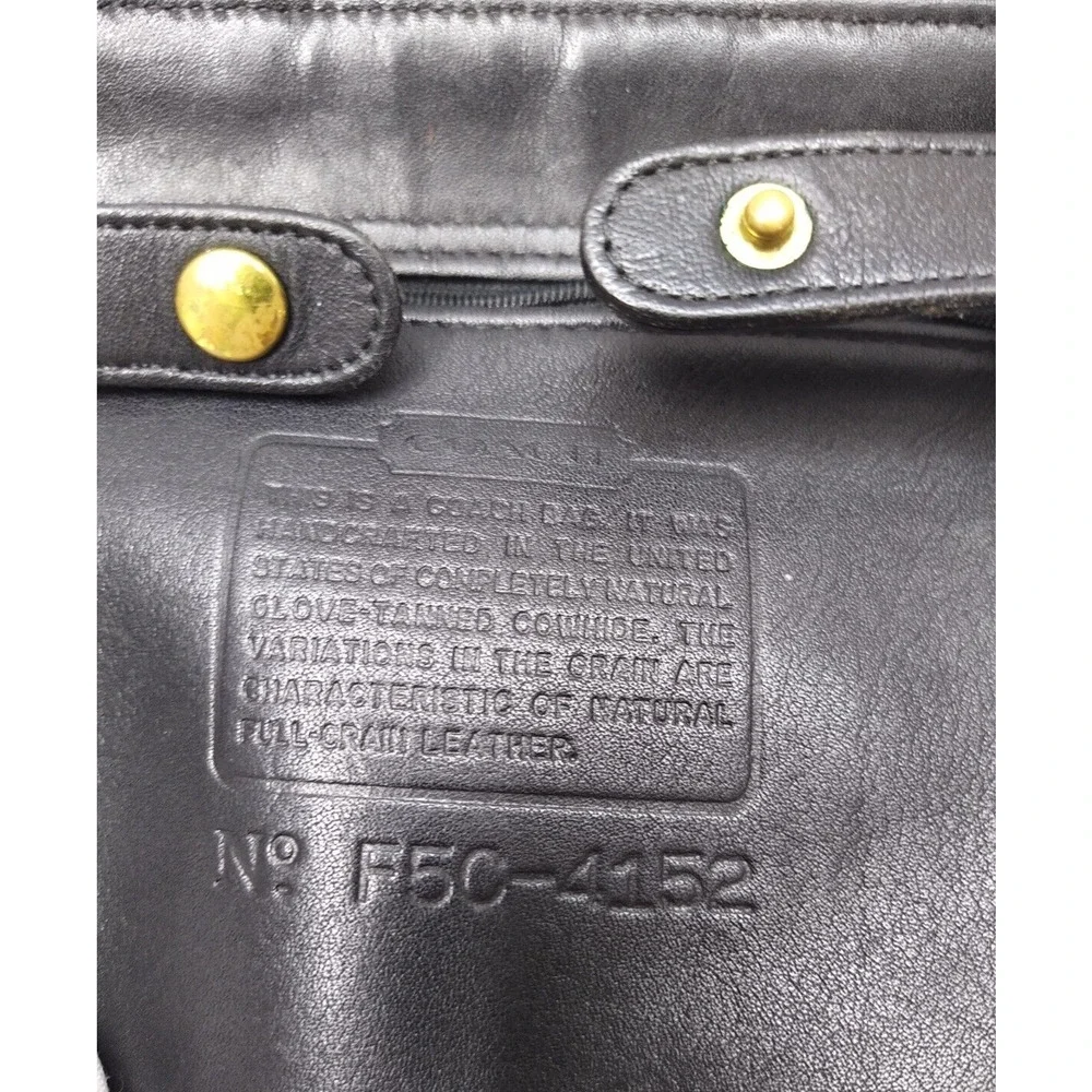 Coach Black Leather Buckle Flap Closure Top Handle Backpack -Vintage Made in USA
